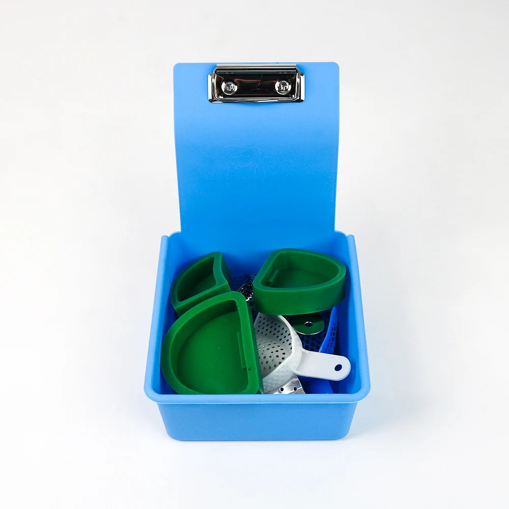 10pcs Multicolor Dental Lab Work Pans Dentist Plastic Storage Sorting Box Organization Case with Clips