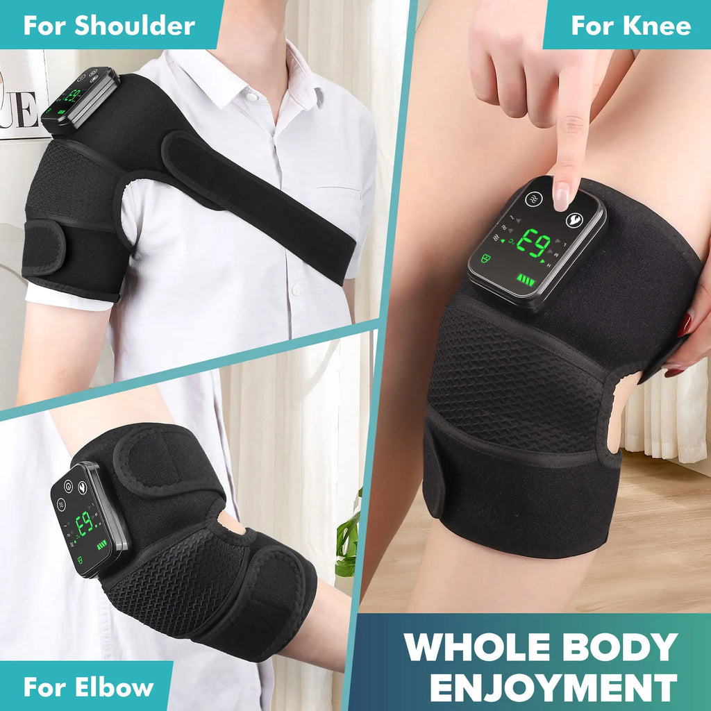 Rechargeable Knee Massager 3 Gear Vibration Massage Adjustable Shoulder Brace Electric Heating Pads Leg Knee Warmer