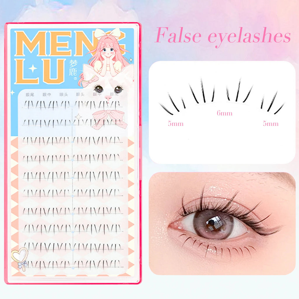 6-7mm Air Lower Eyelashes Fairy Fake Lashes Segmented Natural Under Lashes Manga Bottom Lashes Makeup Eyelash Makeup Tool