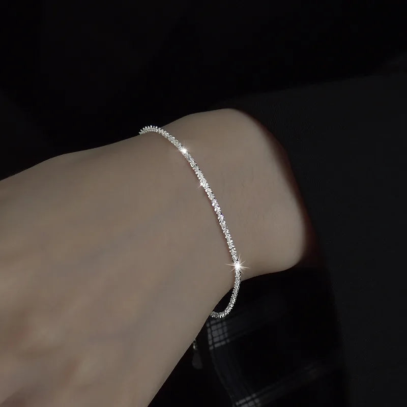 New Fashion Silver Color Double Layer Bracelet For Women Exquisite Simple Beads Chain Bracelet Jewelry Accessories