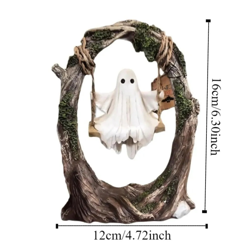 Halloween Themed Halloween Swing Ghost Ornament Handicraft Model Spooky Ghosts Decor Statue Display Ghost Halloween Decoration