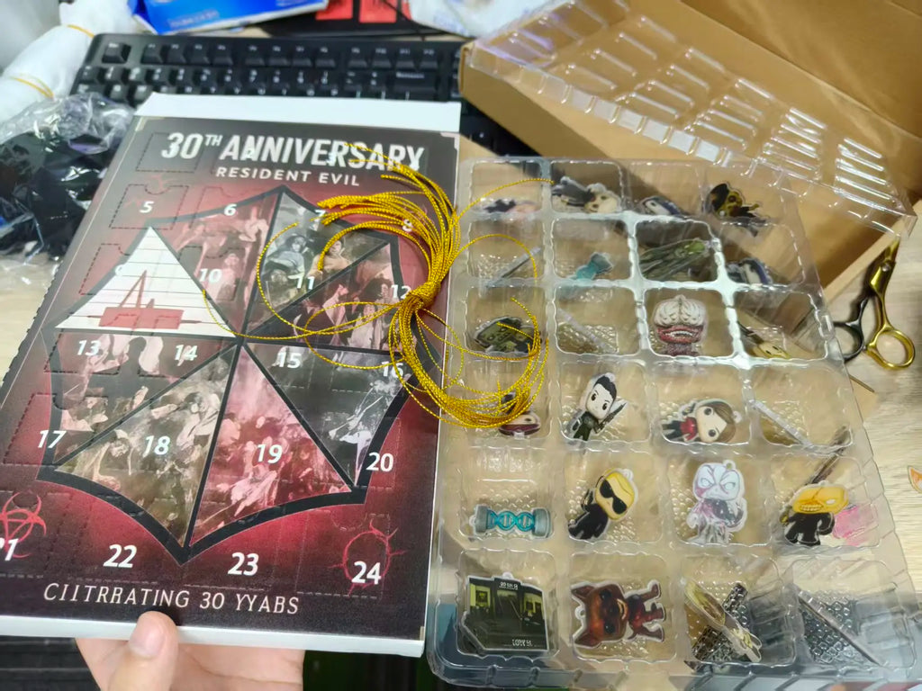 Resident Evil Advent Calendar 30th Advent Calendar 24 Days 2D Acrylic Hanging Ornament Blind Box Halloween Decor Gift