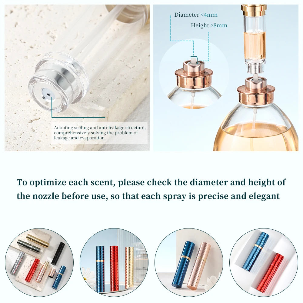 Luxury Premium Class Diamond Mini Travel Portable Bottom Filling Refillable Perfume Bottle Mini Spray Bottle 5ml Atomizer 1pcs