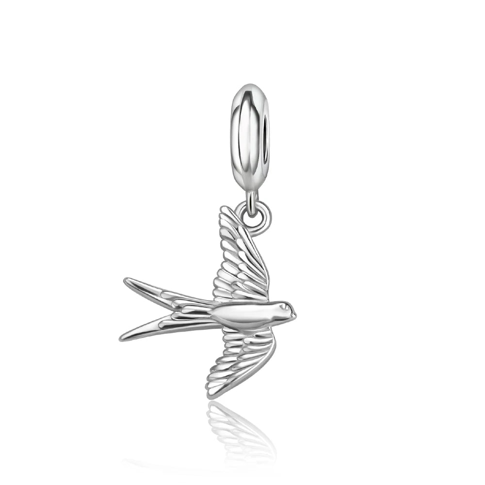 Beautiful 925 Sterling Silver Puppy Cat Swallow Raccoon Giraffe Animal Pendant Fit DIY Bracelet Necklace Package Jewelry Gifts