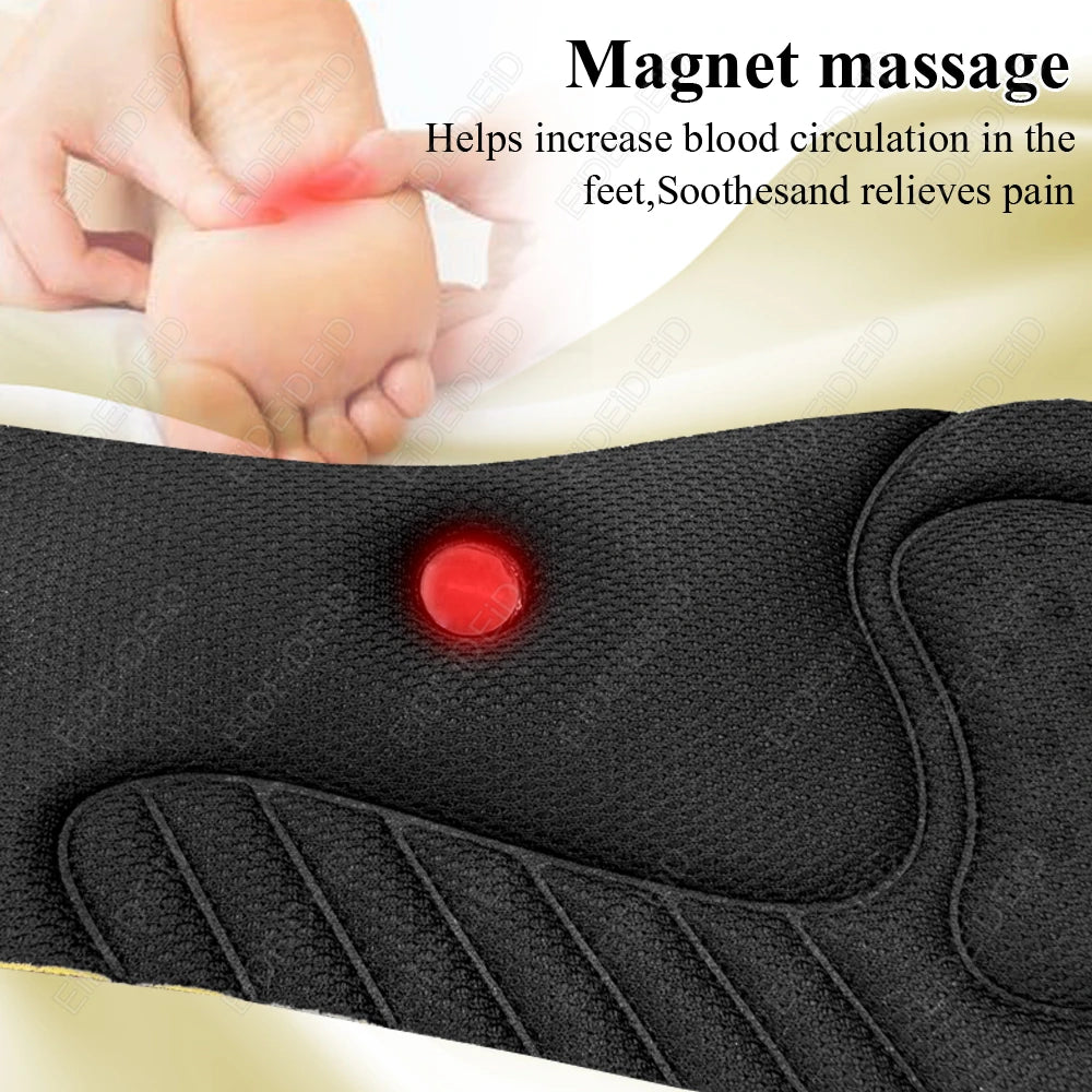 Magnet Height Increase Insoles 2-5cm Adjustable Invisible Arch Support Cushion Massage for Men Women EID