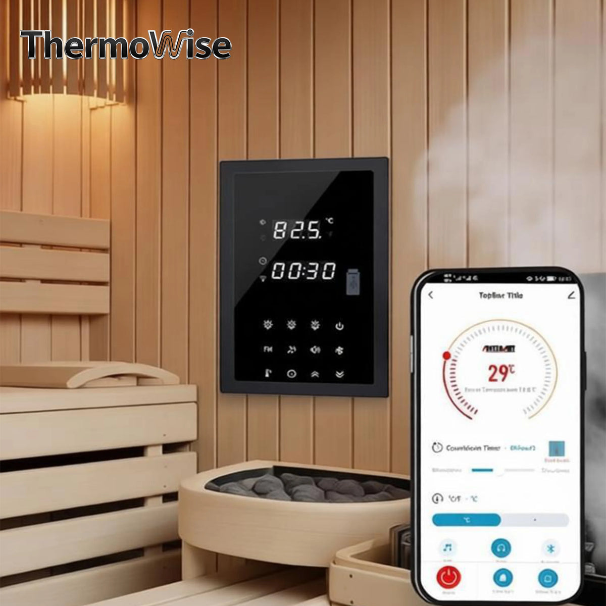 WIFI Music Bluetooth Sauna Heater Control Kit for Multifunctional 220V/380V Switch Panel Work Sauna Room Temperature Adjustment