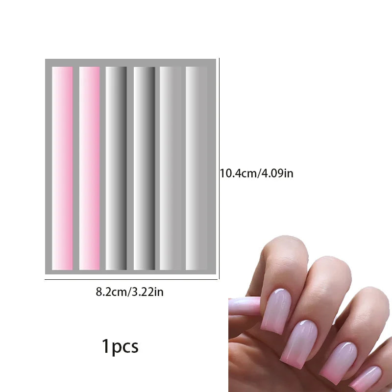 1Pcs 3D Flame Nails Stickers Red Flame Stripe Lines Sliders Design Manicure French Nail Art Decoration Decal