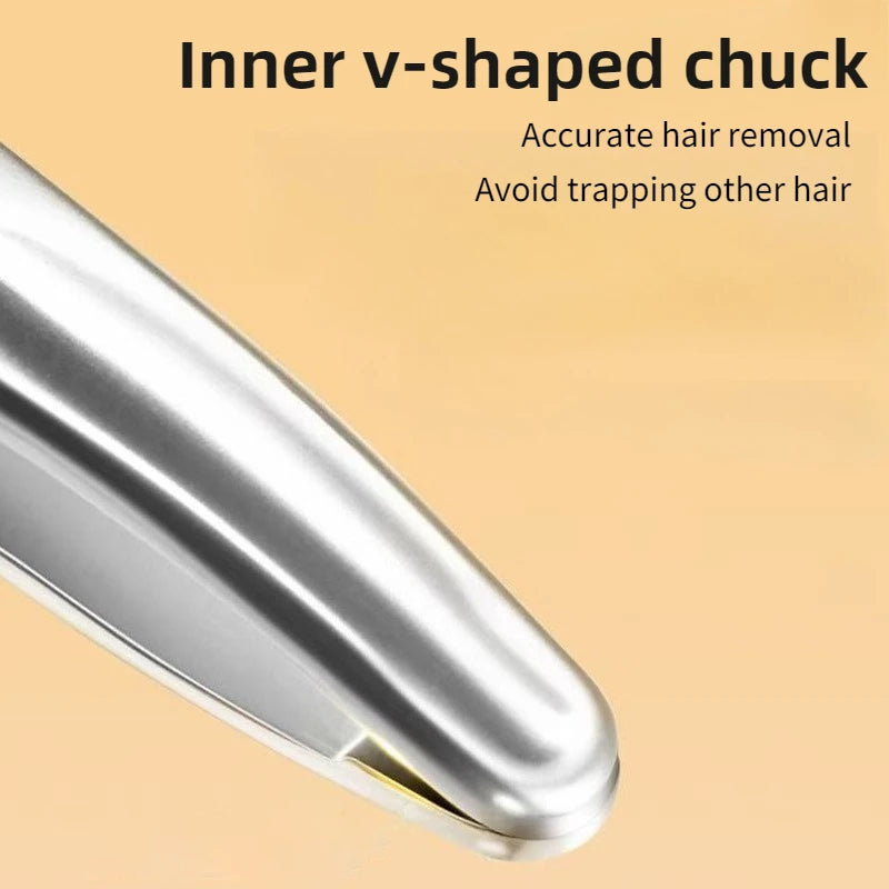 Stainless Steel Precision Tweezers for Eyebrows, Eyelashes, Beard & Mustache - High-Accuracy Round Head, Seamless Clamping Profe