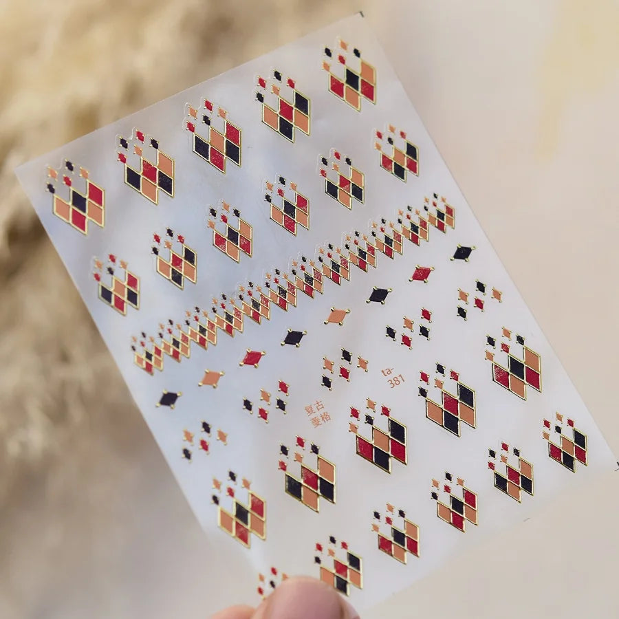 1pcs 5D Shell Light Nail Stickers Fashion Gold Border Love Heart Bowknot Moon Star Art Decal High Quality Manicure Decorations