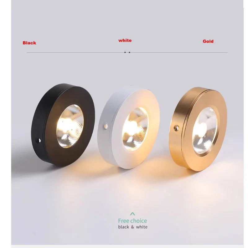 Spotlight Surface Mount 15W 7W 10W LED Downlight Ceiling Ultra-Thin Cob Led Spotlight 220V Indoor Cabinet Slim Lamp Display