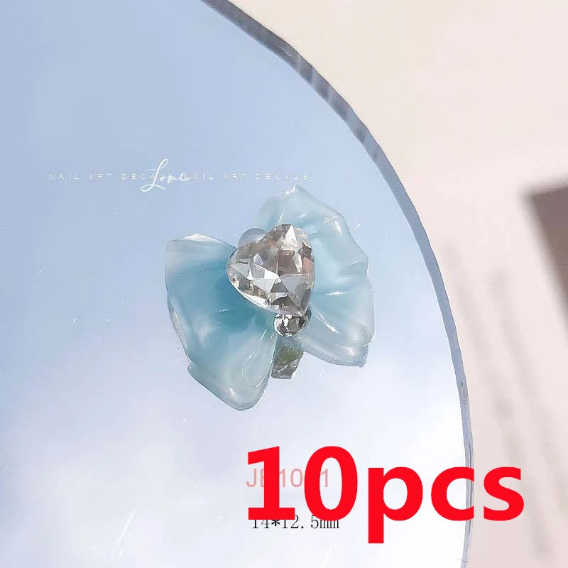 1 Bag Random Luxury Nail Art Dangle Jewelry  (Heart Bowknot)  Mixed Style 3D Nail Art Charms Tassel Design Alloy Nail Art Dangle