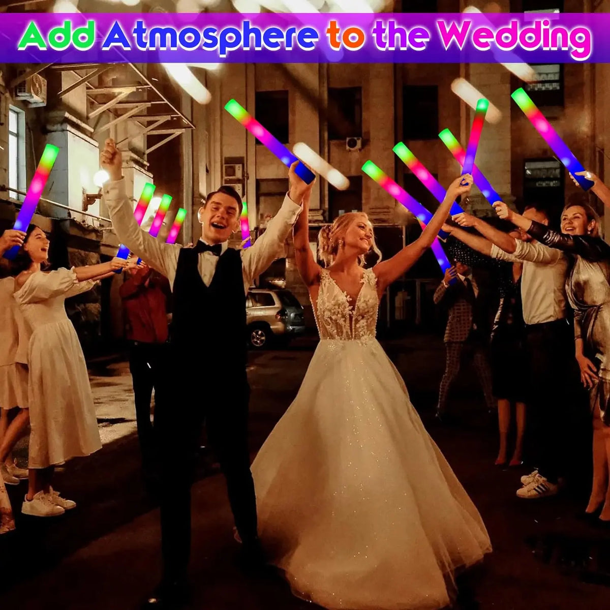 10/20/30pcs Customizable Colorful RGB LED Glow Sticks Glow Foam Stick Wedding Halloween Christmas Party Decoration