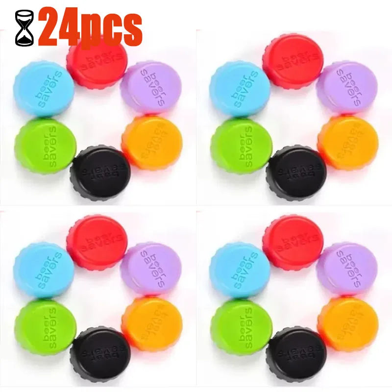 12/36/72pcs Reusable Silica Gel Bottle Cap Sealed Beer Cap Vinegar Soy Sauce Bottle Soda Cola Cap Wine Protective Stopper