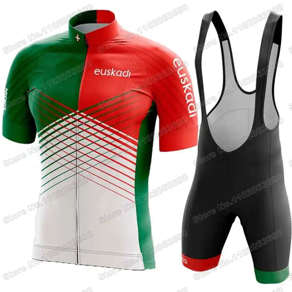 2026 Euskadi Basque Country Team Cycling Jersey Set Euskadiko Cycling Clothing Summer Road Bike Shirts Suit Bicycle Bib Shorts