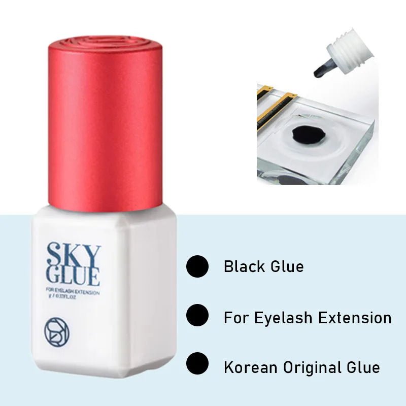 10 Bottles SKY S+ Glue Eyelash Extension 5ml Korea Original Black Red Cap False Lash Sky Adhesive Supplies Makeup Tools Colas
