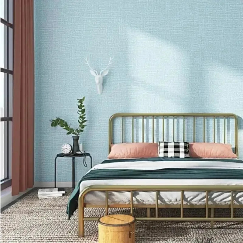 3D DIY Thicken Waterproof Mildew Proof Self-adhesive Insulation Wallpaper Linen Plain Color Stickers Renovation Wall Stickers