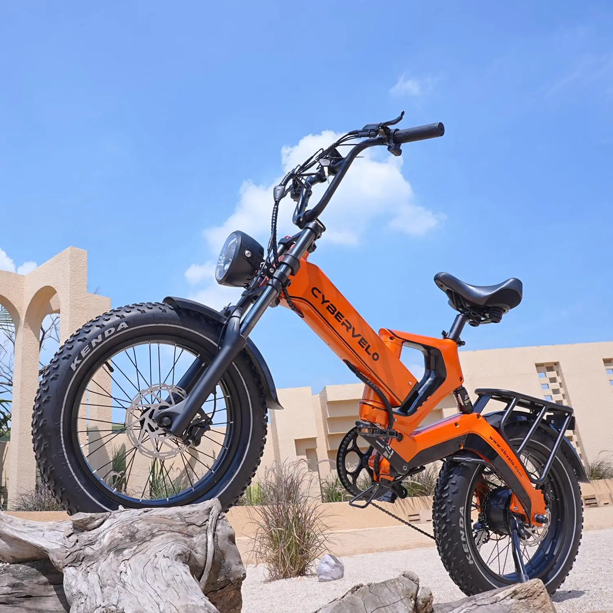 Cybervelo EK6 Folding Ebike 2000W Peak 20-Inch Fat Tire Off-Road Electric Bicycle 20Ah Dual Battery 35MPH Speed 100 Miles Range