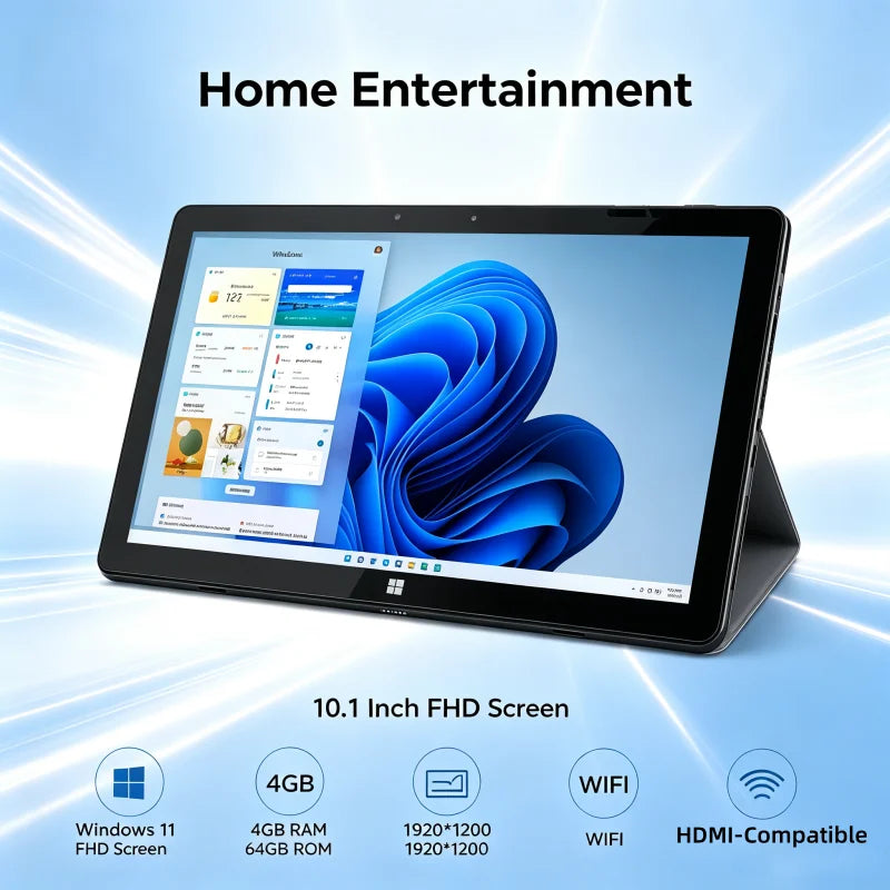 10.1" Windows 11 Tablet PC Tab G6 Pro AR40 N3350-4GB RAM, 64GB ROM SSD Storage Quad-Core USB 3.0 Type-C WIFI 1920*1200