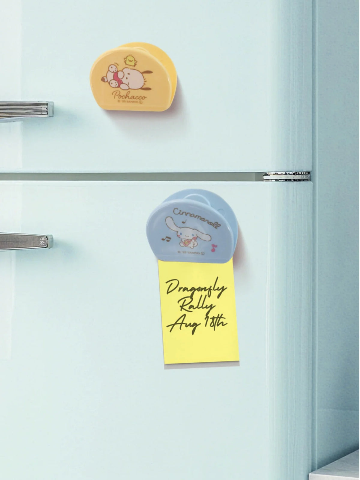 1pc Sanrio Hello cute kitty Kuromi Cinnamoroll Cartoon Refrigerator Magnet Paper Clip Cat Memo Organizer