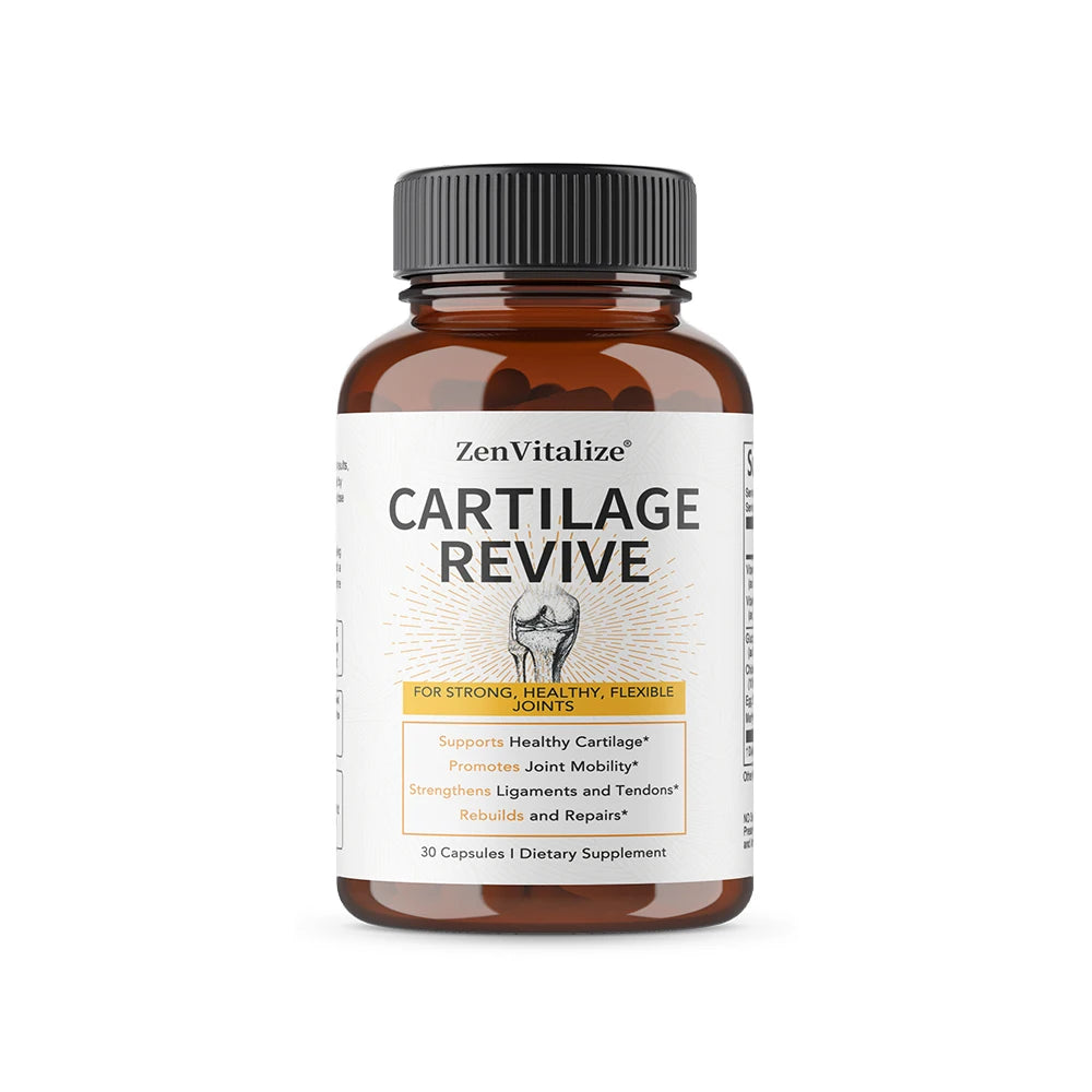 Cartilage Revive Supplement Capsules with Glucosamine, MSM, Vitamin D3, C - Joint Support, Antioxidant, Enhances Flexibility
