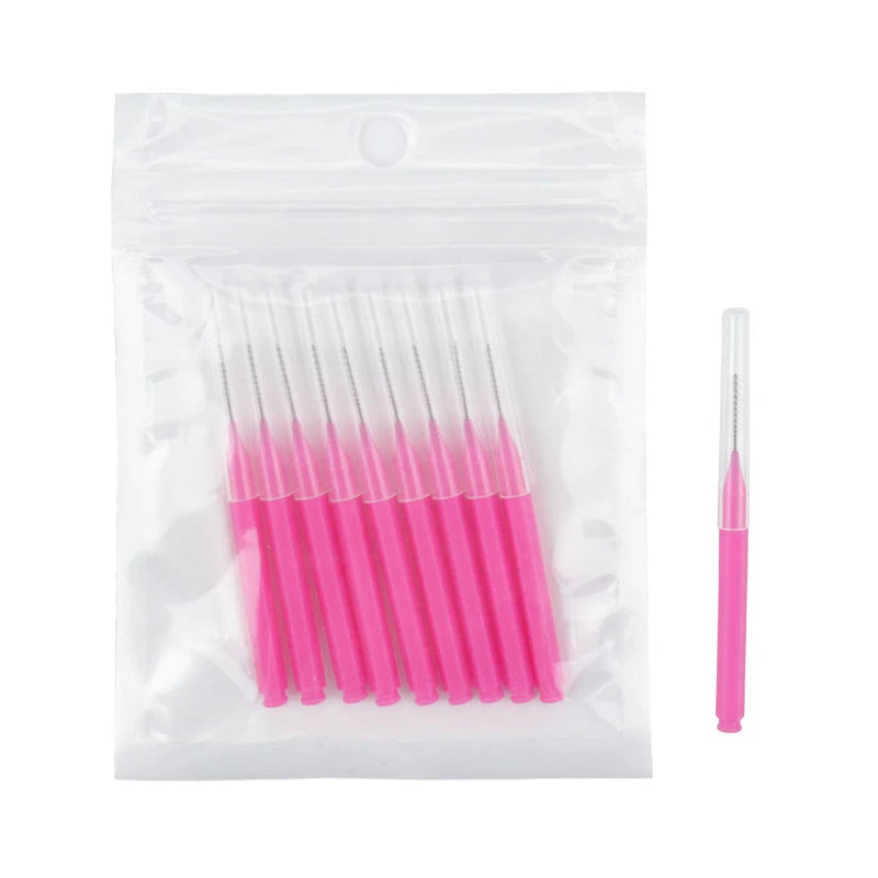 10Pcs Cleaner Interdental Brush Dental Floss Brushes Braces Light Tooth Picks Flossers Picks Eyelash Brush Beauty Tool Brush