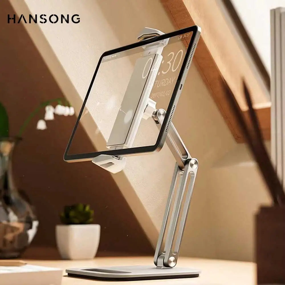 Tablet Stand Adjustable Folding Holder Aluminum Alloy Arm Ergonomic 360 Degree Rotatable for 4-13 inch Tablet and Phone Xiaomi