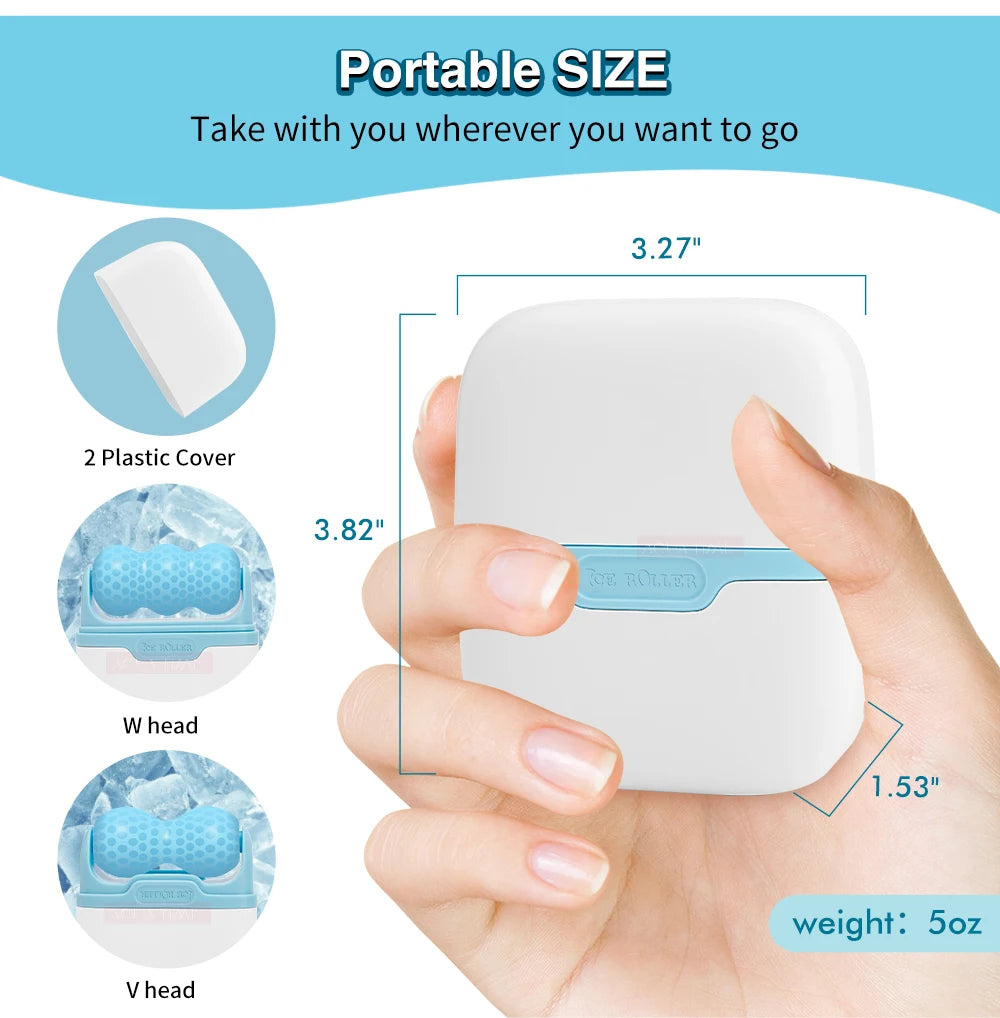 Hello Face Ice Roller S30 Facial Massage Reusable 2 Shape Heads Freezable Ice Massager Lifting Tools