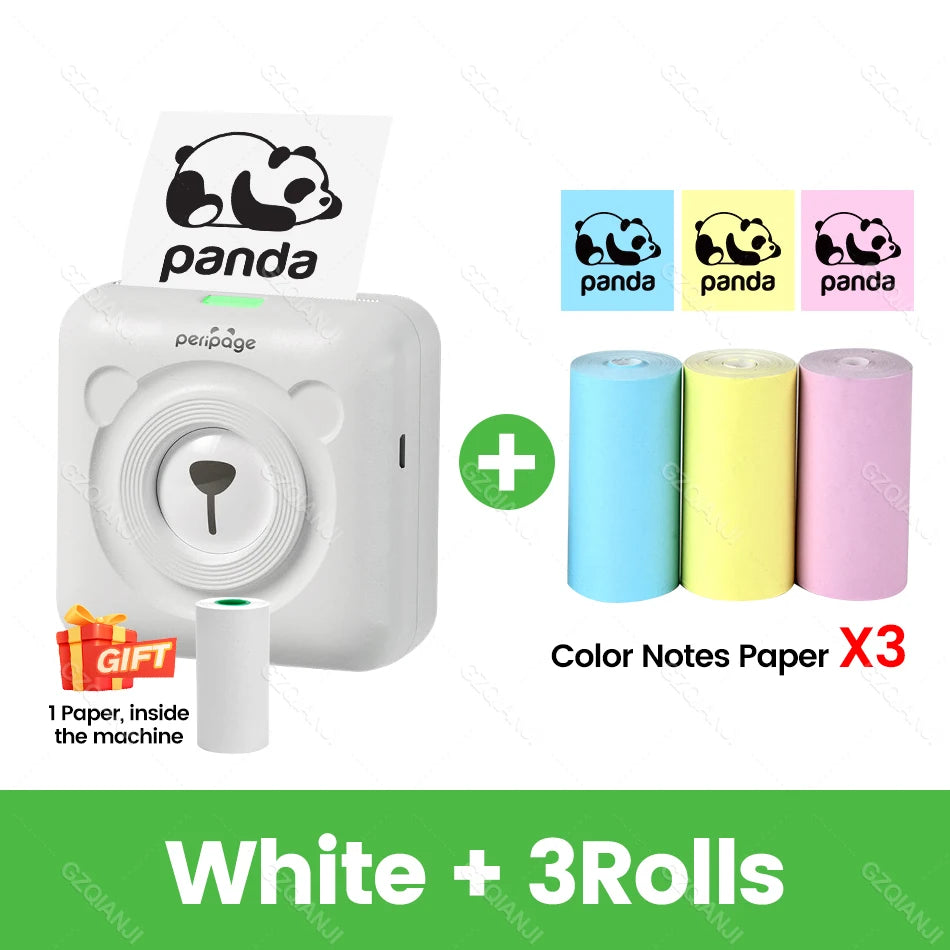 PeriPage A6 Mini Portable Thermal Printer Photo Pocket Label Sticker Printer Color Paper Roll 58mm Wireless Picture Print Maker