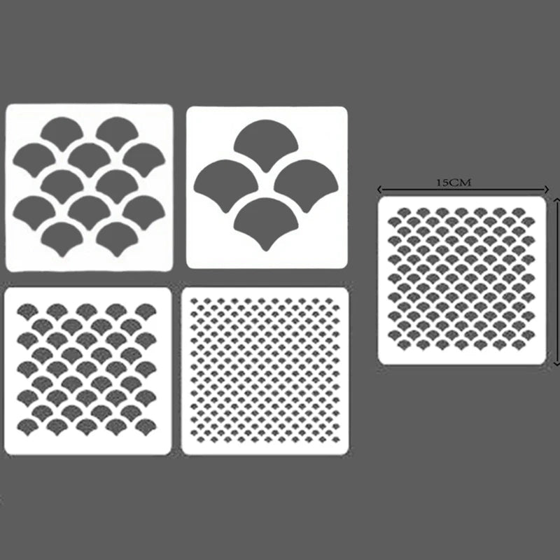1Set Fish Scale Stencil Face Painting Templates To Draw Children Makeup Stencils Reusable Facial Drawing Stencil