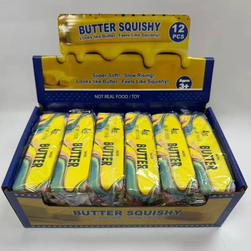 1 Box 12 Pcs Slow Rebound Squeeze Toy Butter Stick Anti Stress Release Soft Sensory Toy , Wholesale Suitable For Retail Stores