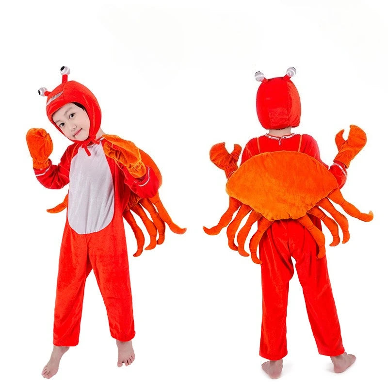 Children’s Spider Crab Plush Animal Style Halloween Festival Birthday School Stage Role Play Cotton Dress Outfit For Boys Girls