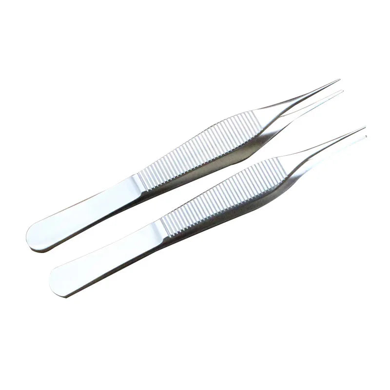 1pcs Ophthalmic Tweezers Tissue Forceps Stainless steel Teethed Platforms Forceps Surgical Instruments 120mm
