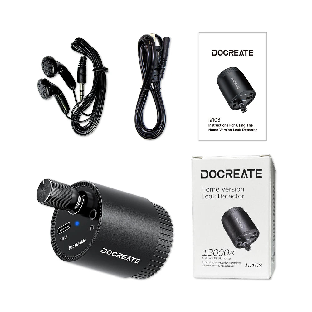 Pipe Water Leak Detector 13000X Sound Detector Accurately Locating Water Leaks in Walls and Floor Leak Detection Tool