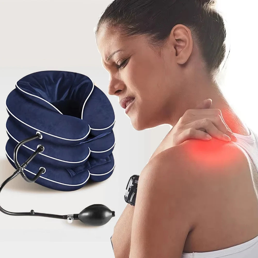 Inflatable Cervical Neck Traction Neck Stretcher Brace Neck Protection Prevent Cervical Forward Leaning Relief for Chronic Neck