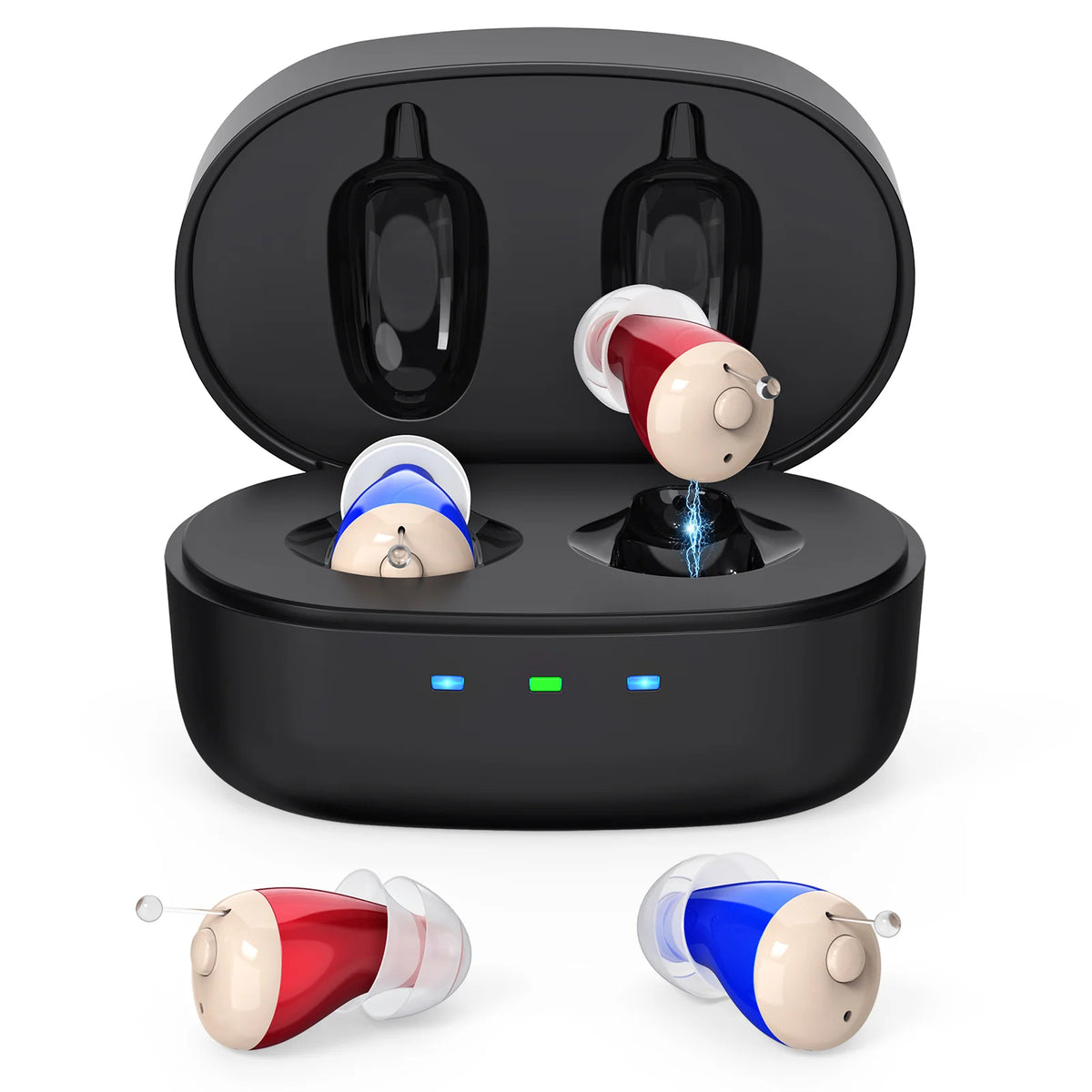 Rechargeable Hearing Aid for the Elderly In-the-Ear Intelligent Noise Reduction Hearing Aid ITE Large Capacity Charging Case