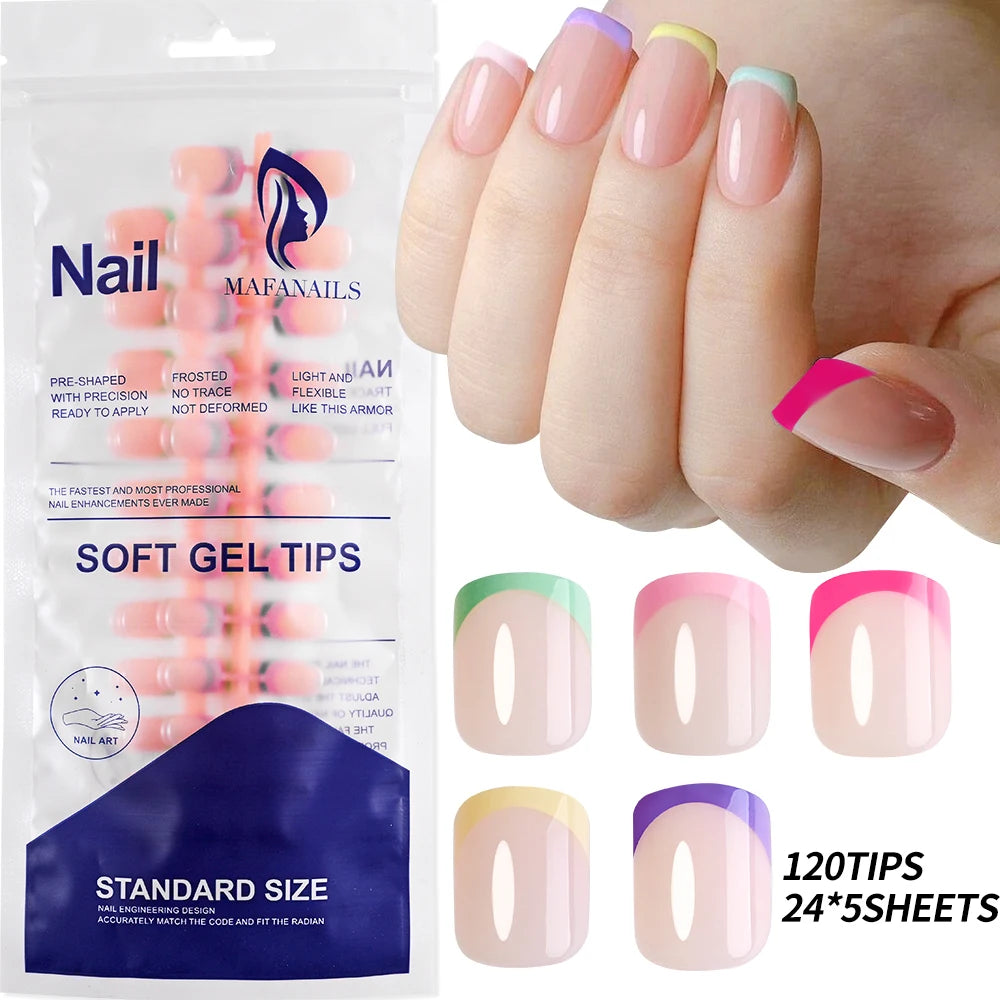 100pcs White Medium Square False Nails Full Cover Acrylic Artifical Fake Nail Tips Women Nail Decoration 10 Sizes Press On Nails
