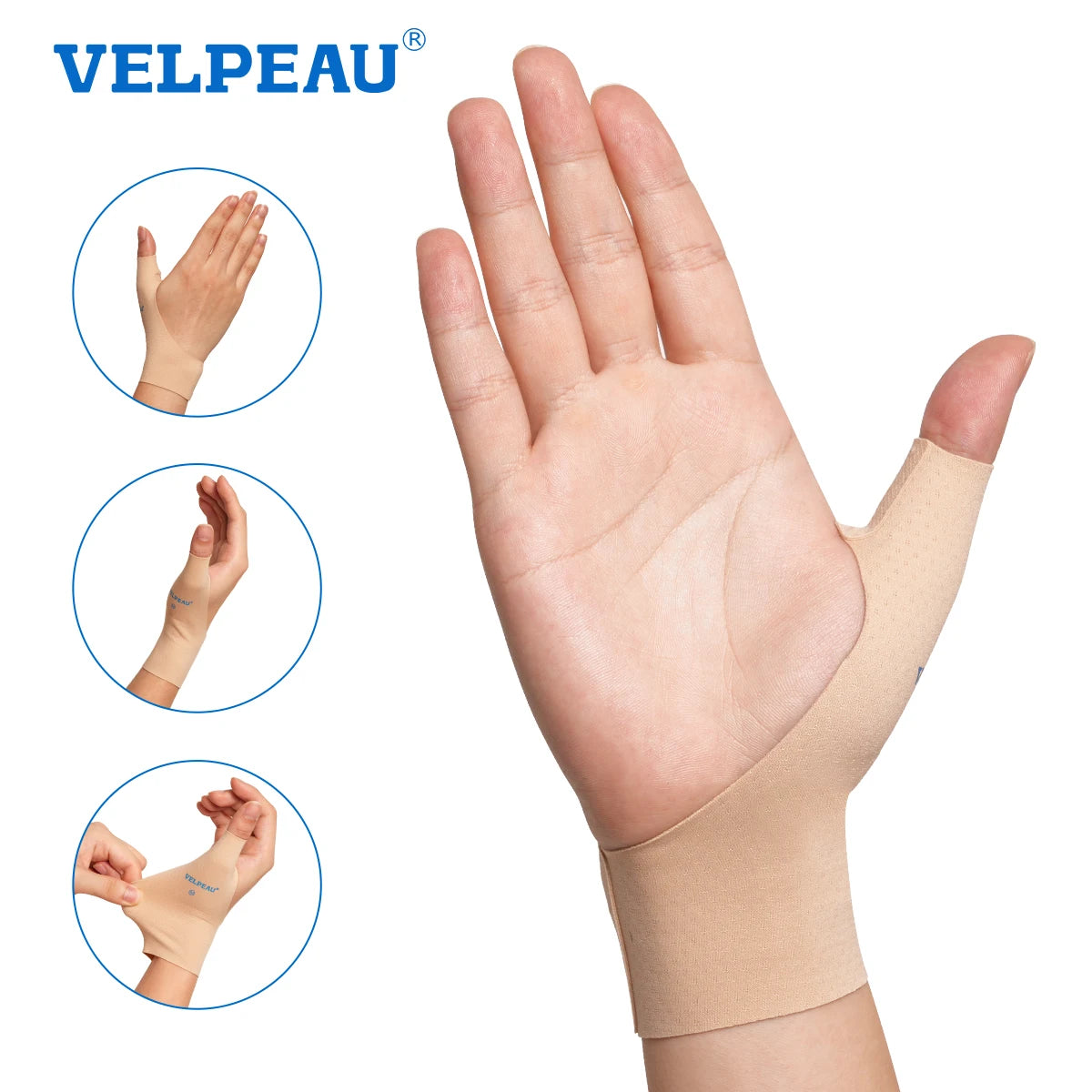 VELPEAU Thumb Compression Sleeve for Mild Arthritis Pain and Sports, Thumb Splint Support Liner Universal for Both Hands, 2PCS