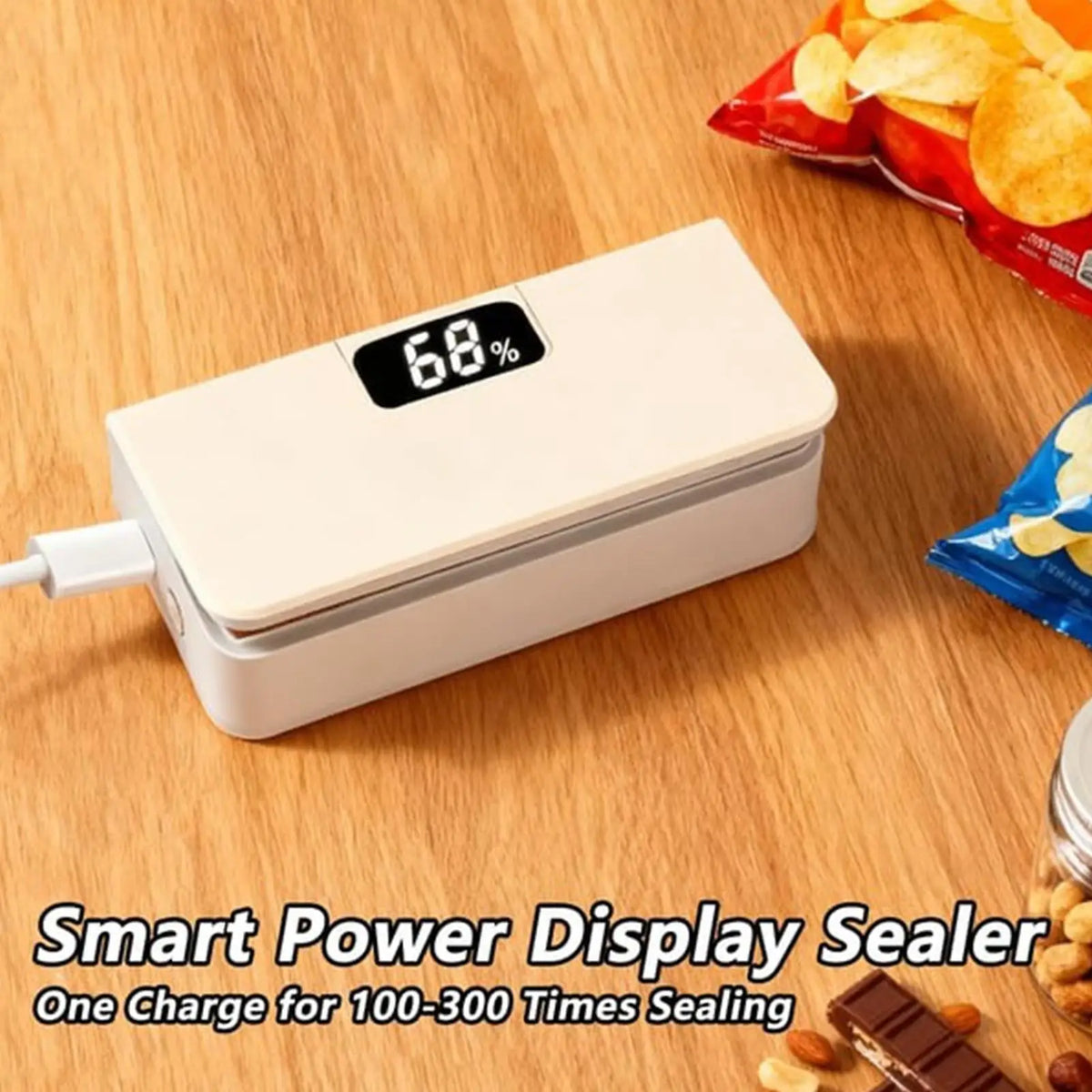 Mini Sealer 6-Mode Rechargeable Magnetic with Cutter Electric Handheld Sealer Machine for Home Kitchen Restaurant Snack Chip