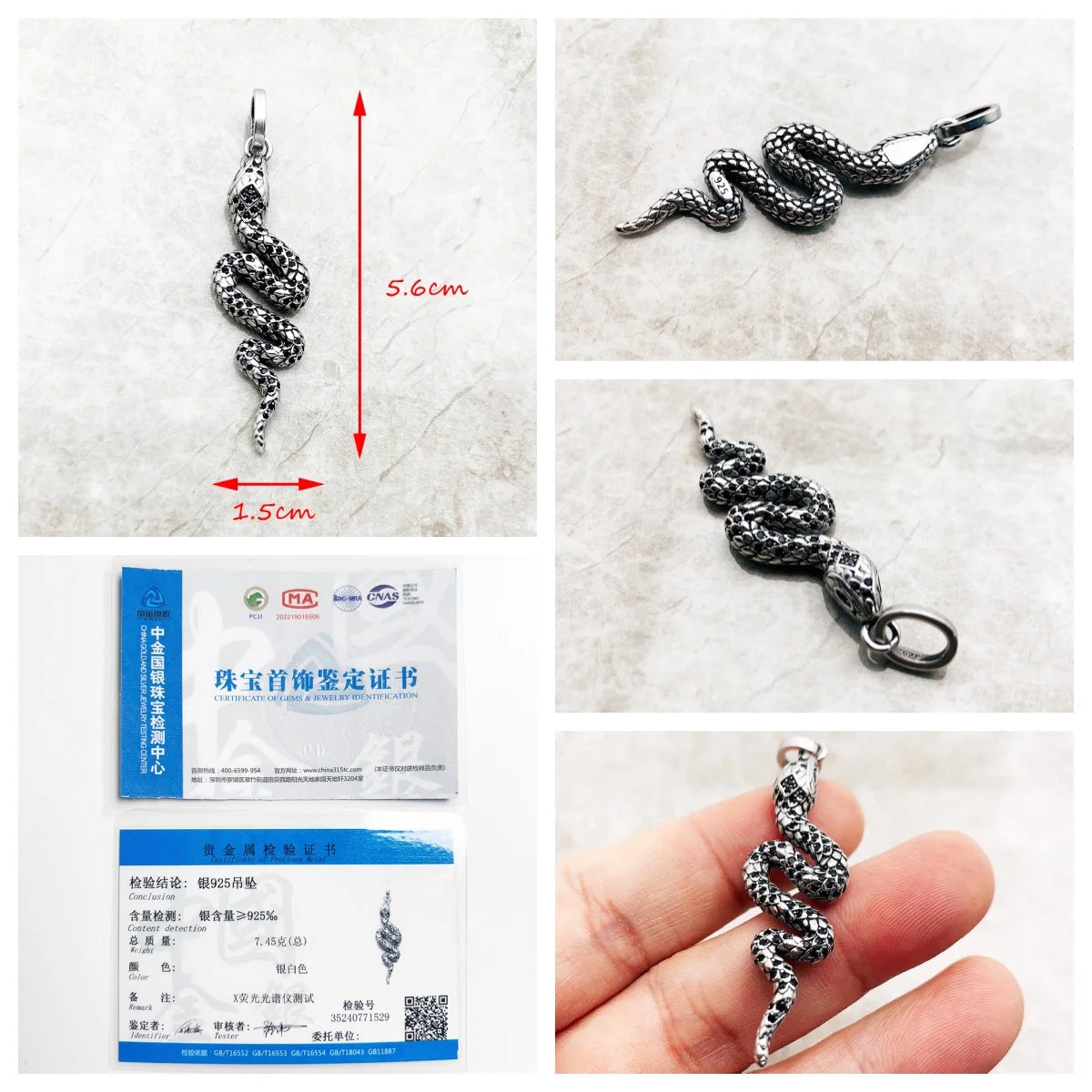 Pendant Zodiac Phoenix Wings Snake Sword Moon Brand New Fine Vintage Jewelry Accessories 925 Sterling Silver Gift For Woman Men