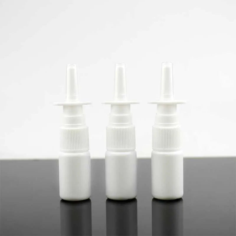 20/50/100pcs 10ml HDPE Black Nasal Spray Bottle with Fine Black Nasal Sprayer 0.34oz Empty Medicine White Mist Nose Spray Bottle