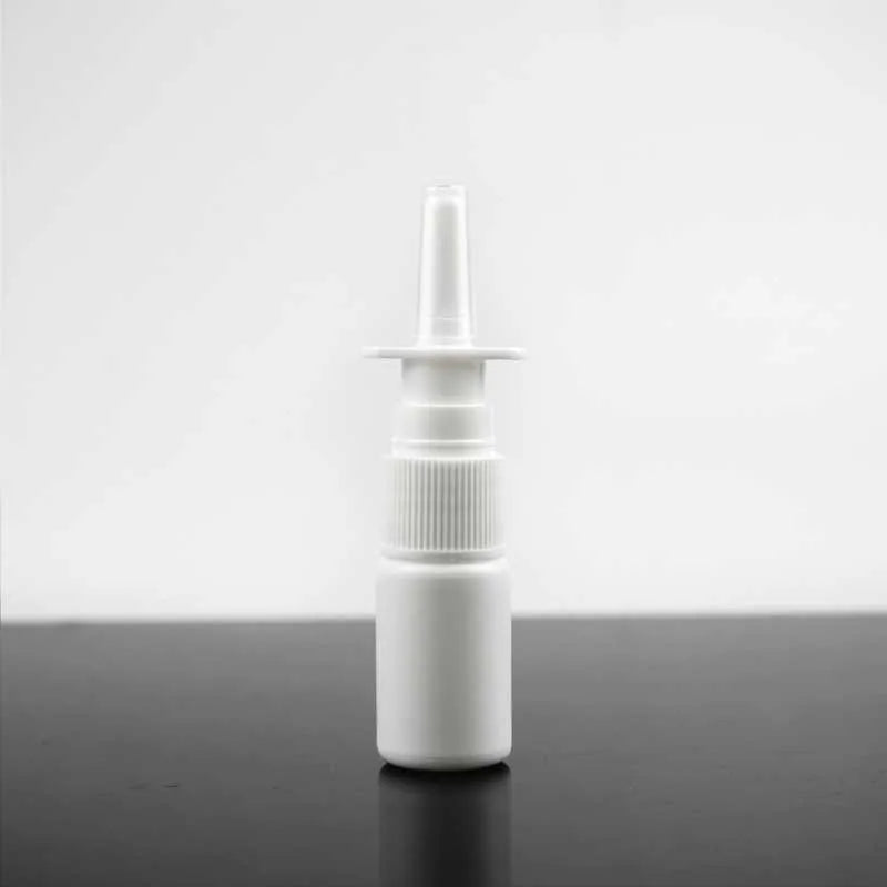 100/200pcs 10ml HDPE Black Empty Nasal Spray Bottle Pump Sprayer Mist Nose Spray Bottle Portable Refillable Bottling Packaging