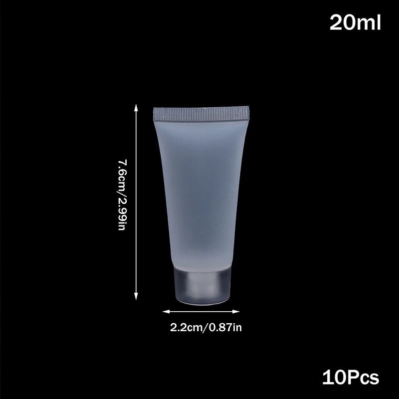10Pcs Refillable Clear Squeeze Lotion Container Bottle Empty Matte Tube Travel Pack Cosmetic Cream Lotion Shampoo Bath Dispenser