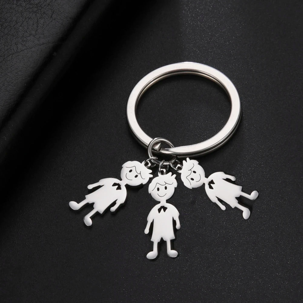 Couple Friend Custom Key Chain Personalized Keychain Family Name Gift For Women Men Father Mother Stainless Steel Charm Jewelry