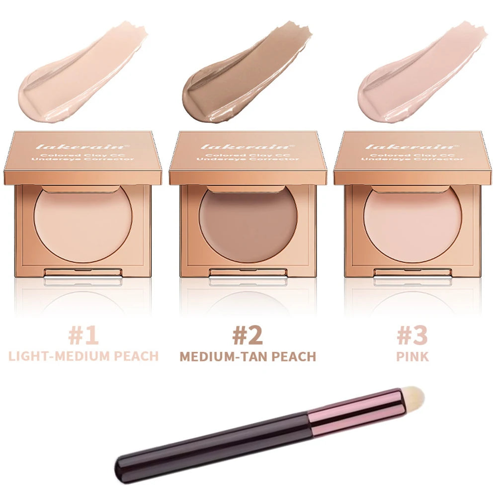 Eye Concealer Corrector With Brush Moisturizing Natural Foundation Long Lasting Waterproof Cover Dark Circles Under Eye Makeup