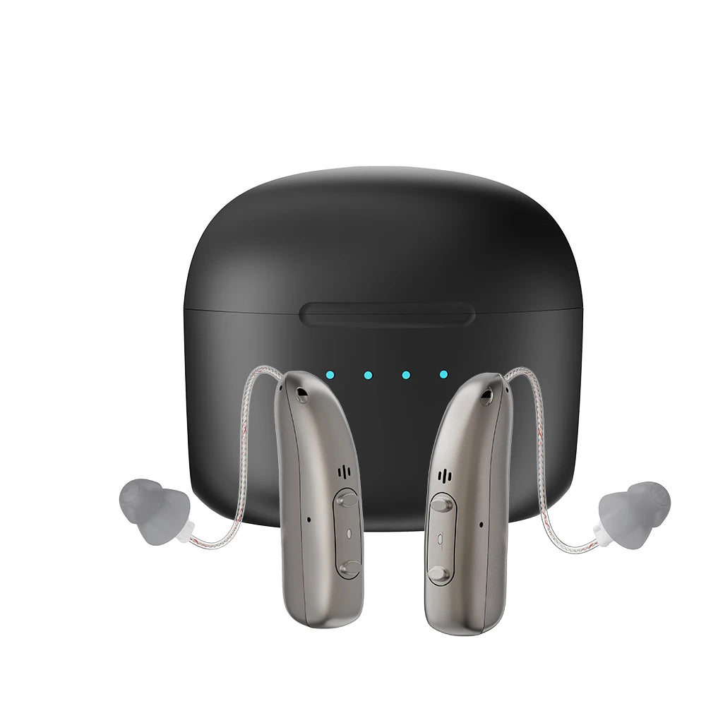 2025 Top Mirasing 10-Channel Digital BTE/RIC Hearing Aid - Rechargeable & Noise Cancelling with Portable Charging Case
