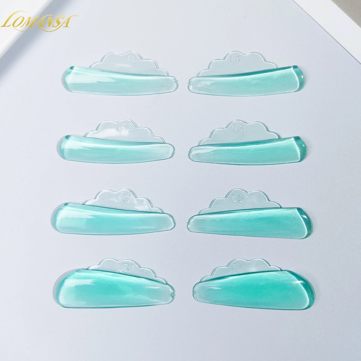Lomansa New 4 Pairs V Curl Free Glue Eyelash Perm Pads Lashes Rods Shield Lifting 3D Eyelash Curler Accessories Makeup Tool
