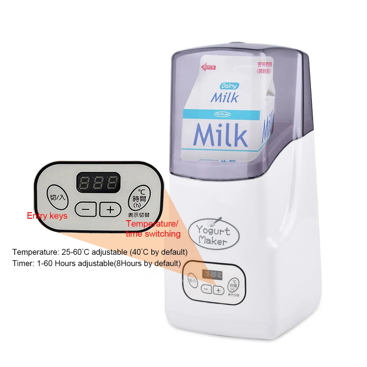 Automatic Electric Yogurt Maker Temperature control with timer Multifunctional Leben Rice Wine Natto Caspian yogurt Machine 110V