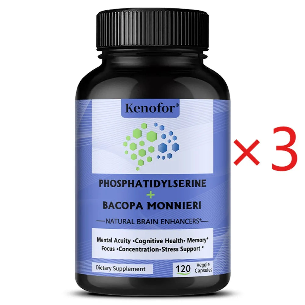 Phosphatidylserine Supplement Capsules, Improves Brain Function, Enhances Focus and Memory