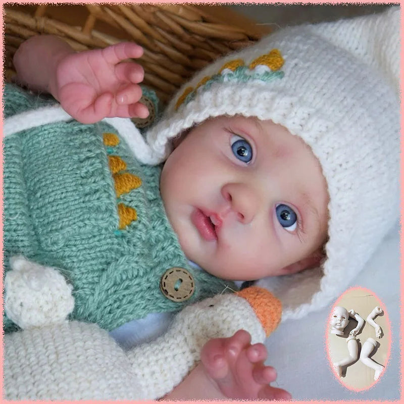 17inch New Popular Mikki Reborn Baby Doll Kit Unfinished Unpainted Fresh Color With Cloth Body DIY Doll Parts For Artists Only