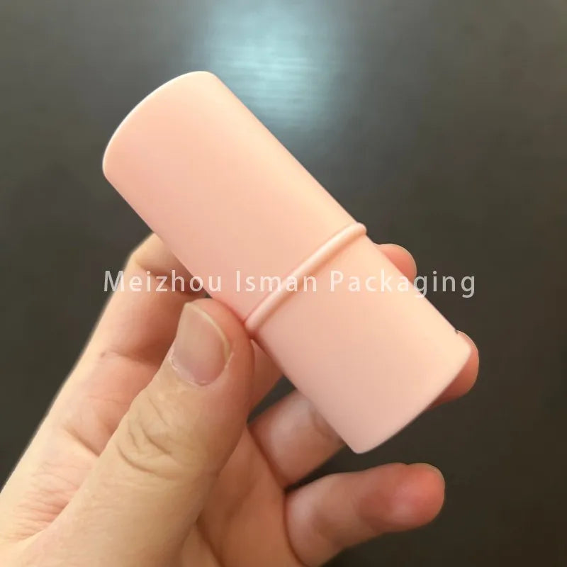50Pcs Newest Refillable Fat 6g Matte Pink Cheek Lip Balm Packaging Foundation Stick Container Eyeshadow Concealer Stick Tubes